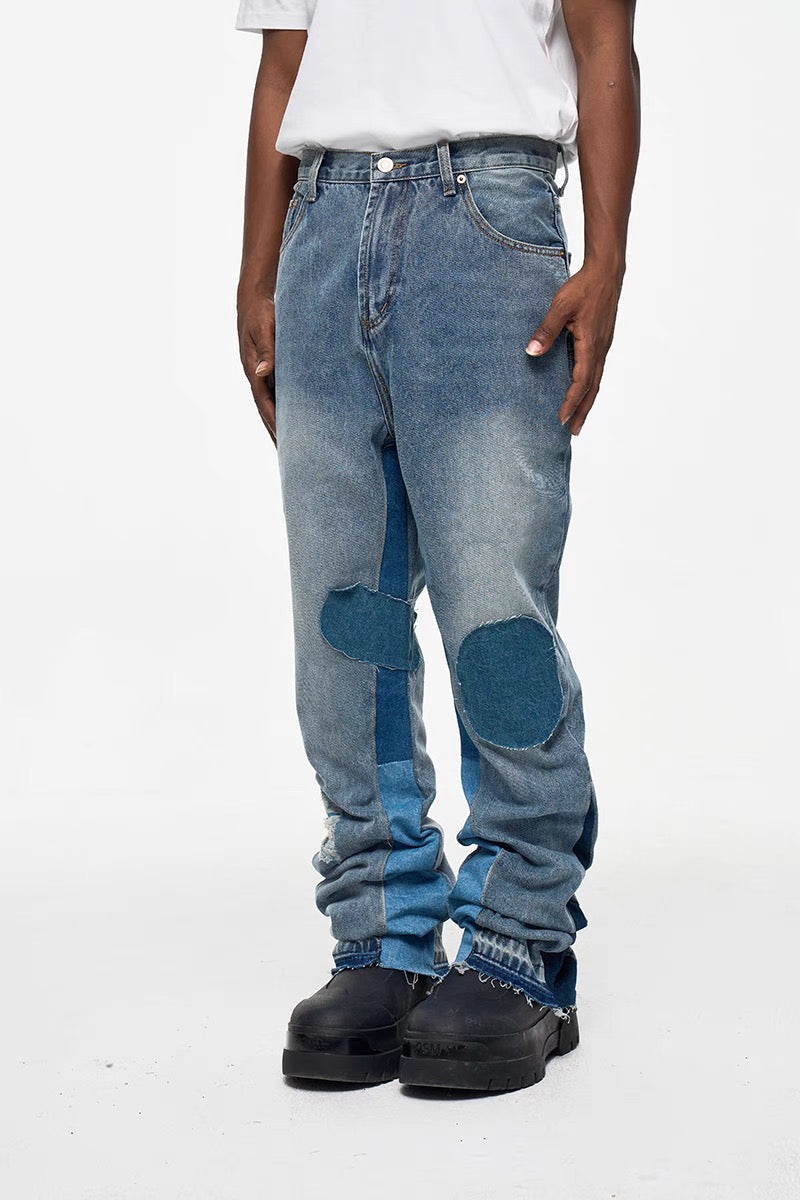 SPLICING PATCH JEANS