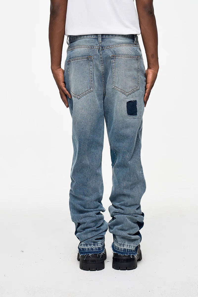 SPLICING PATCH JEANS