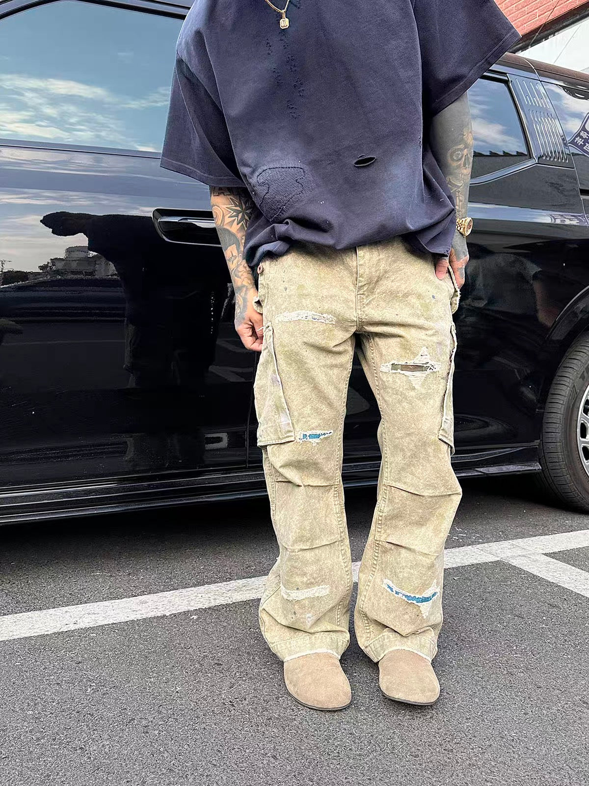 WASHED CRANE PANTS
