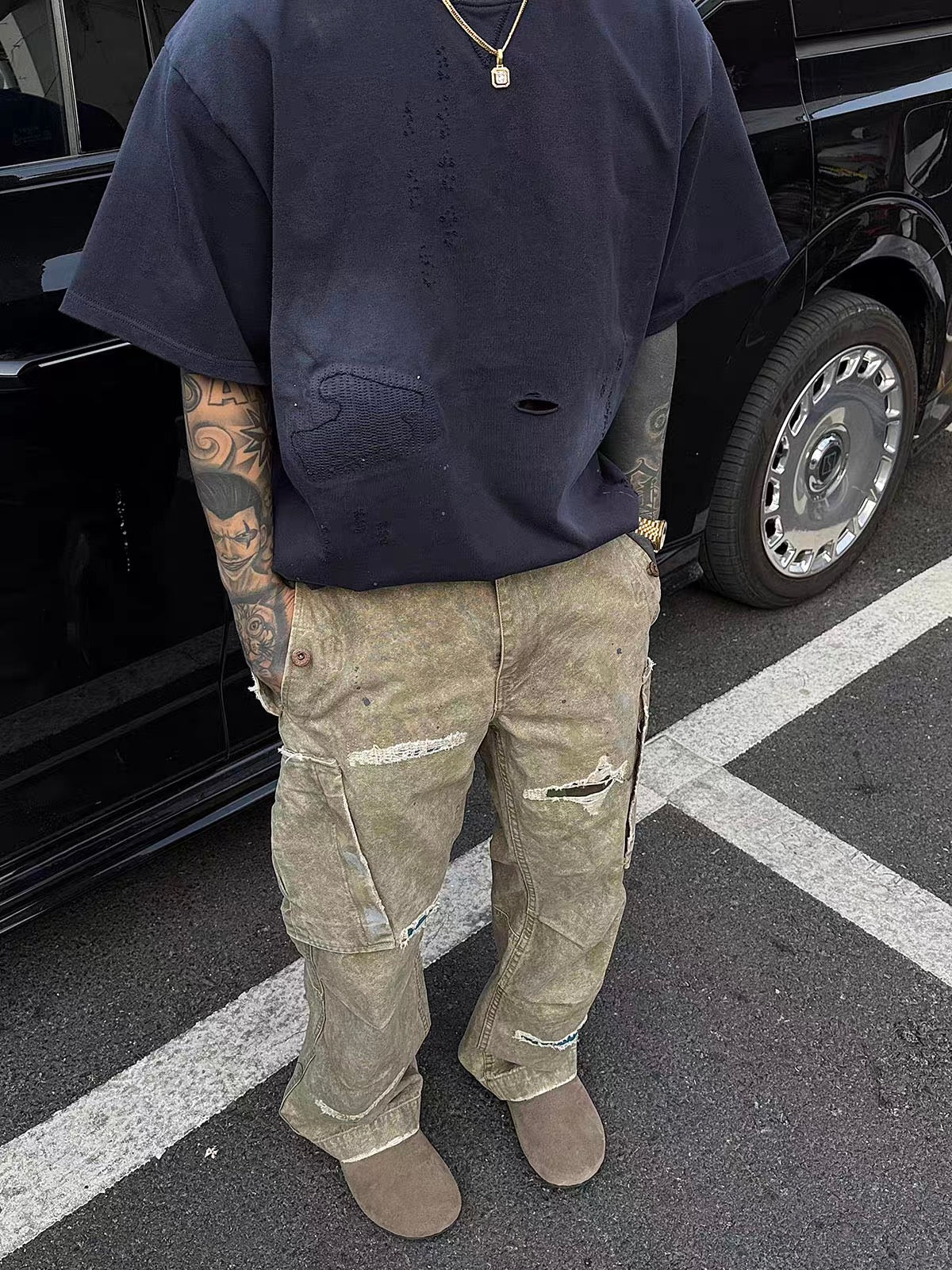 WASHED CRANE PANTS