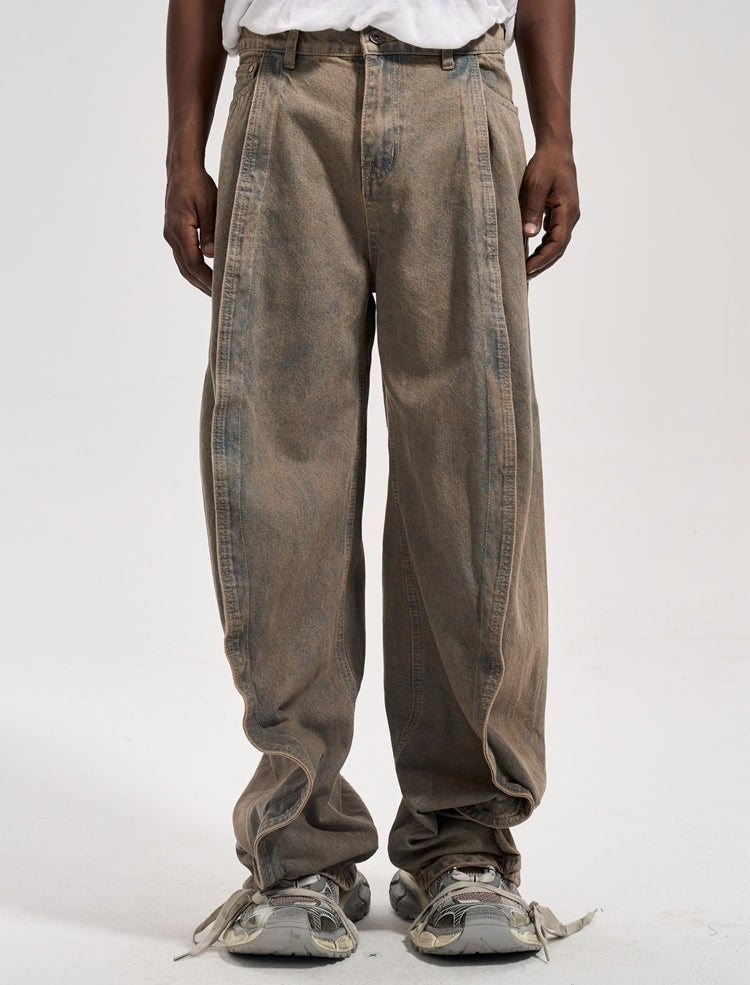 DOUBLE LAYERED DENIM PANTS