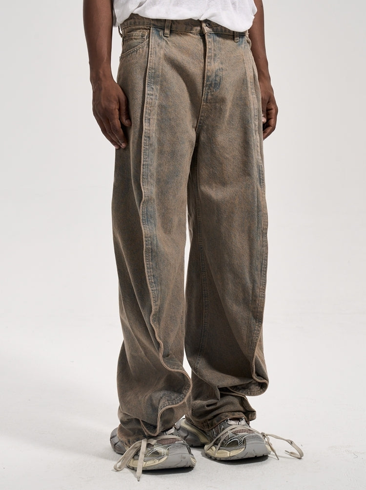 DOUBLE LAYERED DENIM PANTS