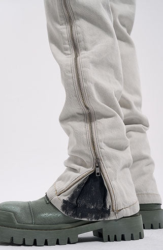 ZIPPER DENIM - GRAY