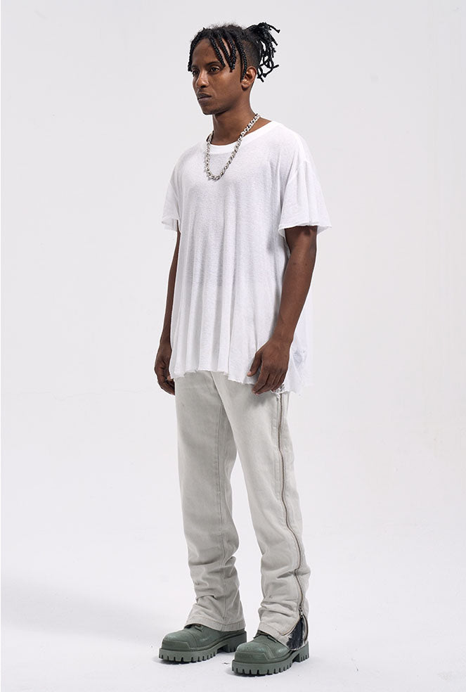 ZIPPER DENIM - GRAY