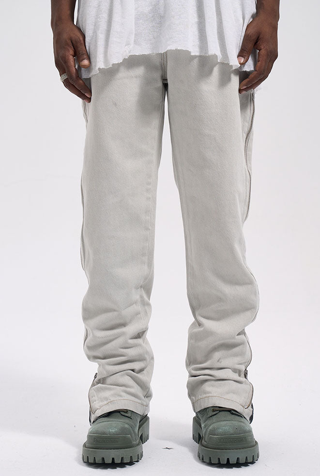 ZIPPER DENIM - GRAY