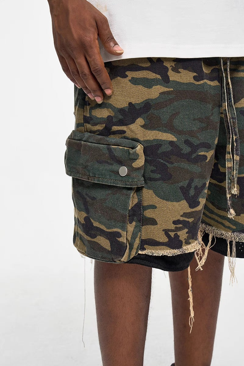 CAMOUFLAGE MESH SHORTS