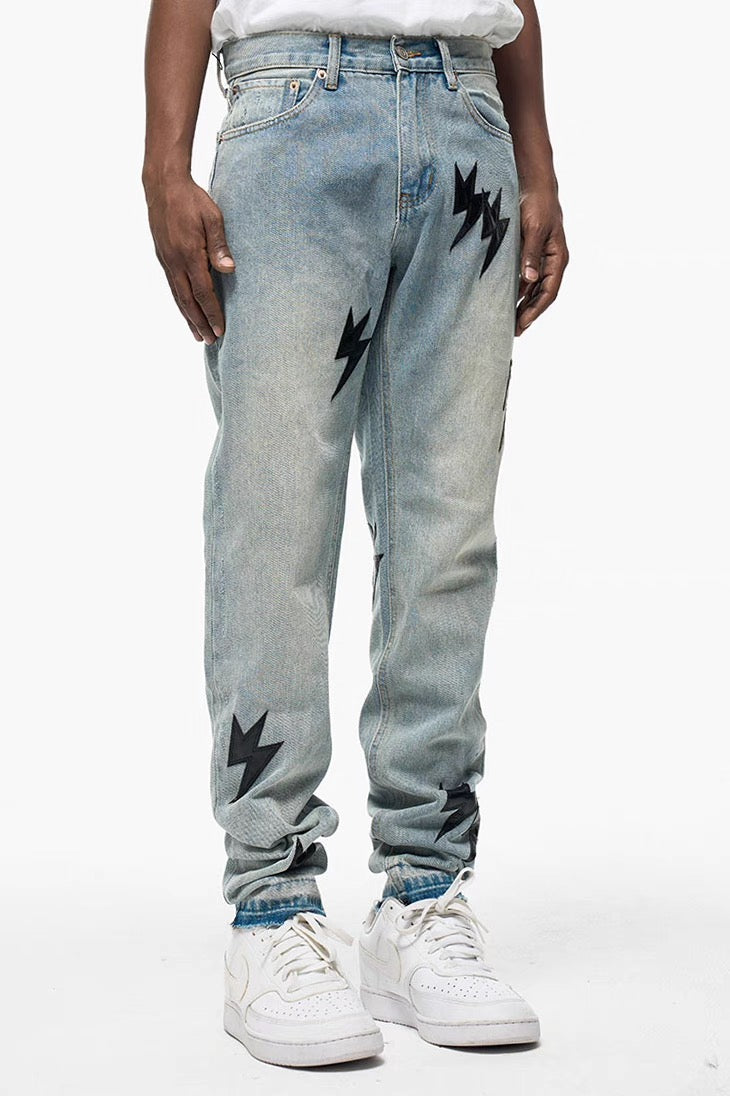 THUNDR PATCHED DENIM