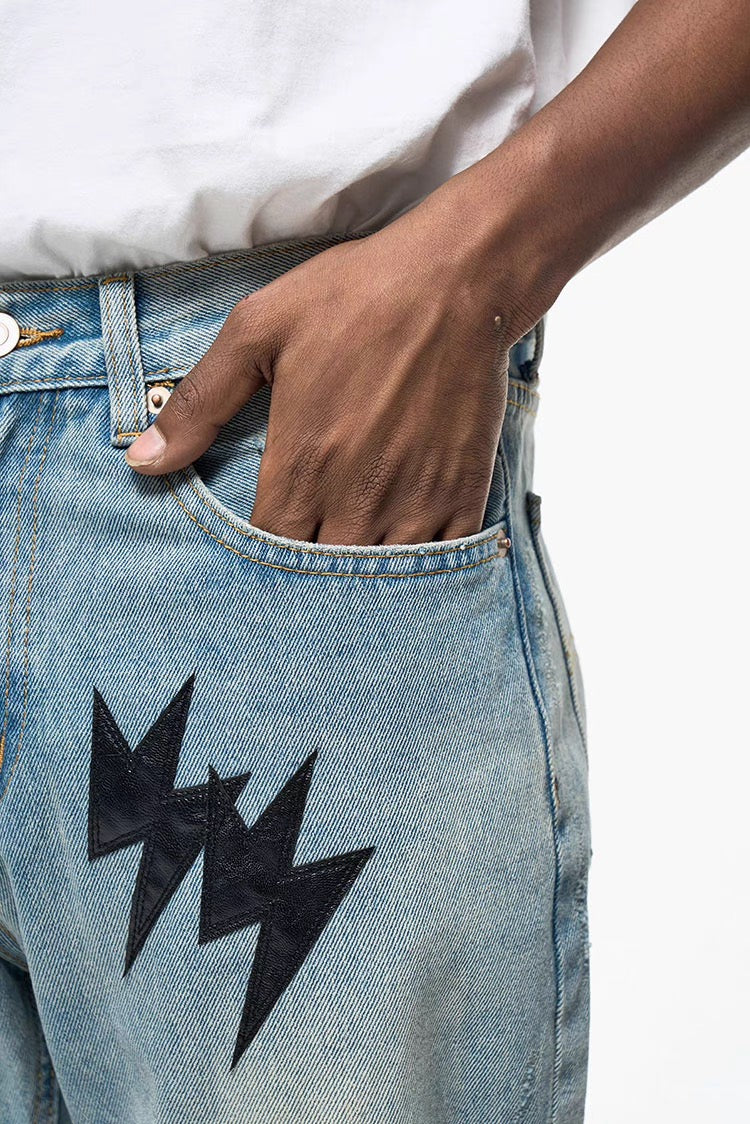 THUNDR PATCHED DENIM