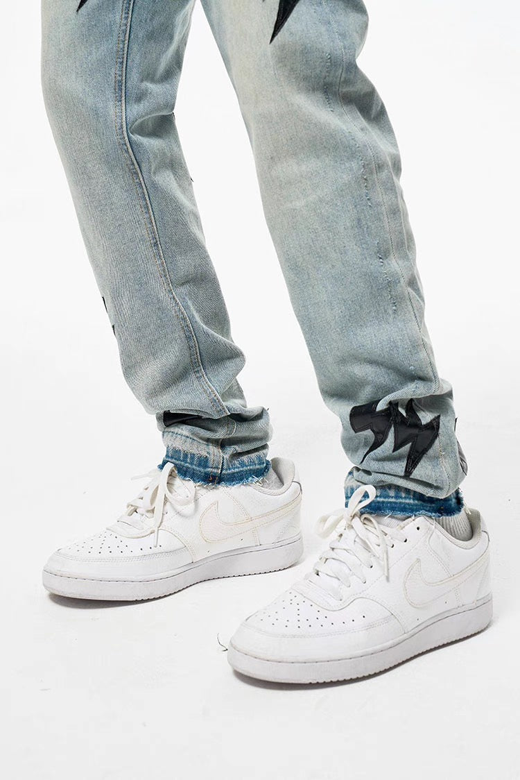 THUNDR PATCHED DENIM