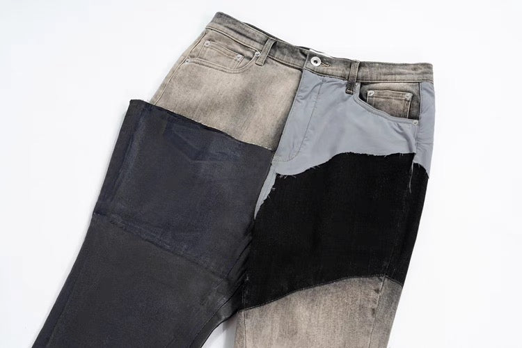 MULTI PATCHED MATERIAL DENIM