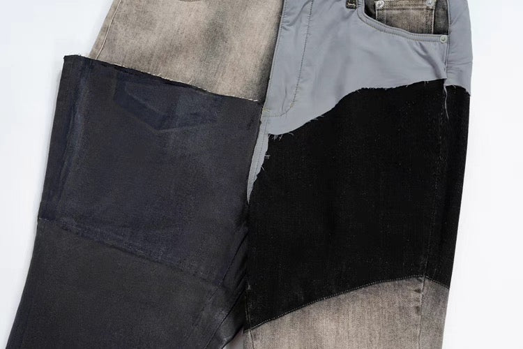 MULTI PATCHED MATERIAL DENIM