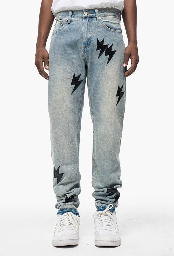 THUNDR PATCHED DENIM