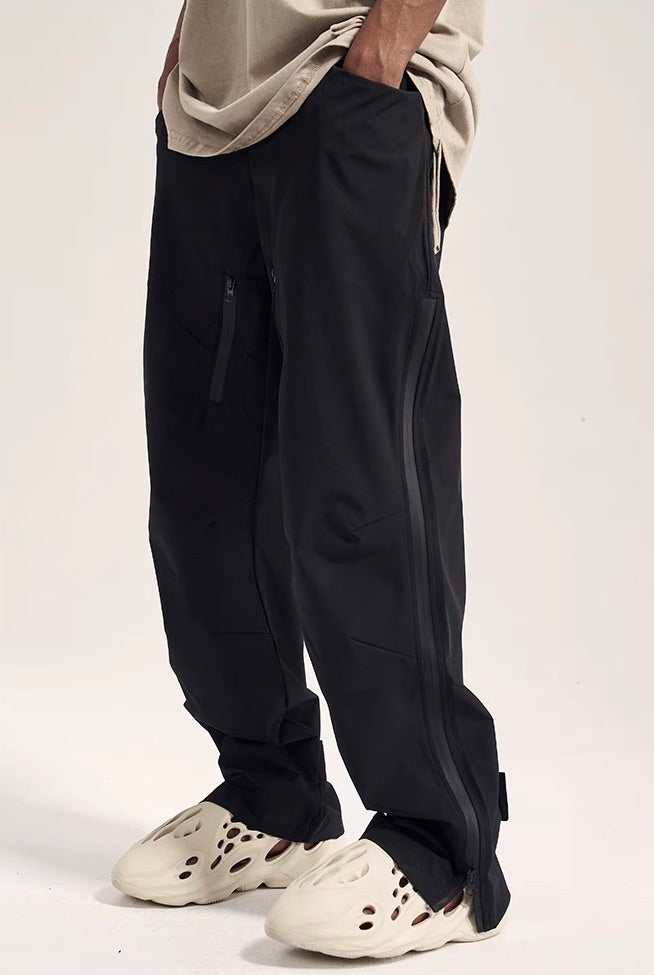 STRAIGHT ZIPPER PANTS - BLACK