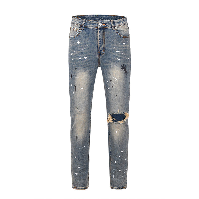 SPLASHED DISTROYED DENIM