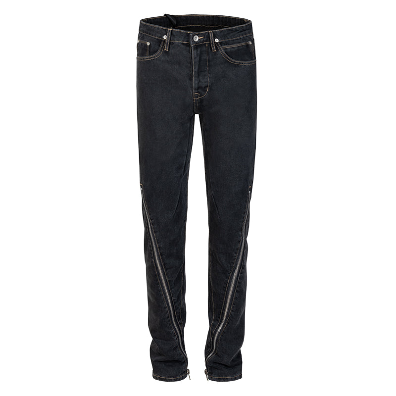 ZIPPER DENIM - BLACK