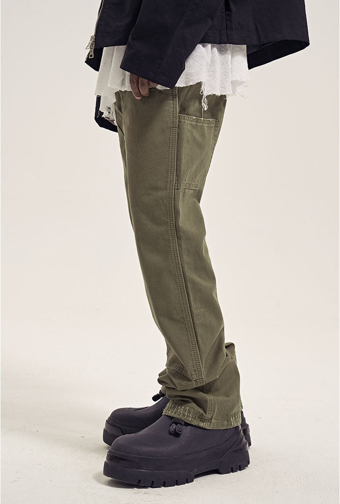 TWO KNEE DENIM - ARMY GREEN