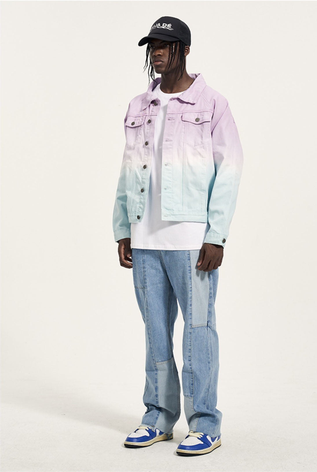 STRAIGHT CUT PATCHED DENIM