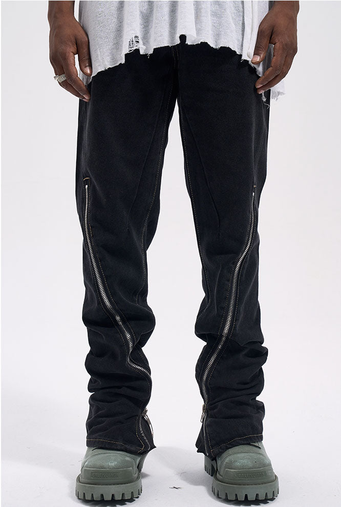 ZIPPER DENIM - BLACK