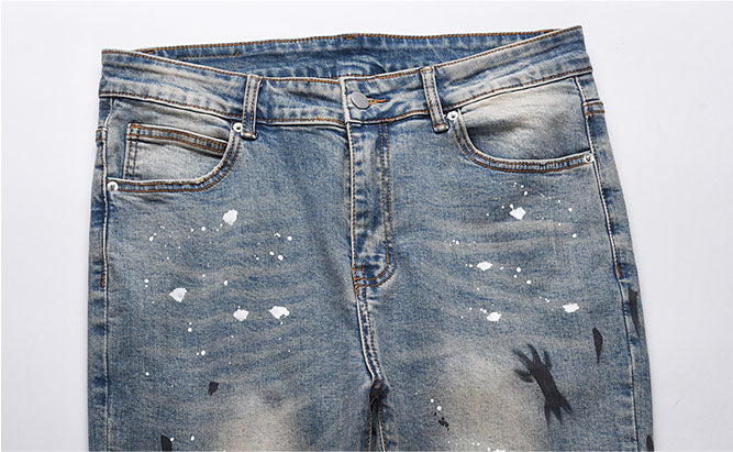 SPLASHED DISTROYED DENIM