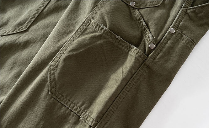 TWO KNEE DENIM - ARMY GREEN