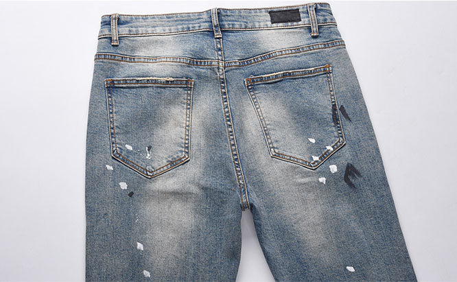 SPLASHED DISTROYED DENIM