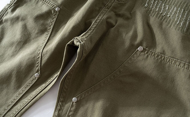 TWO KNEE DENIM - ARMY GREEN