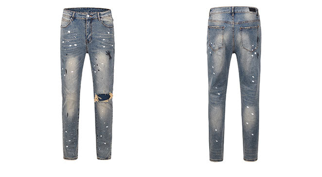 SPLASHED DISTROYED DENIM