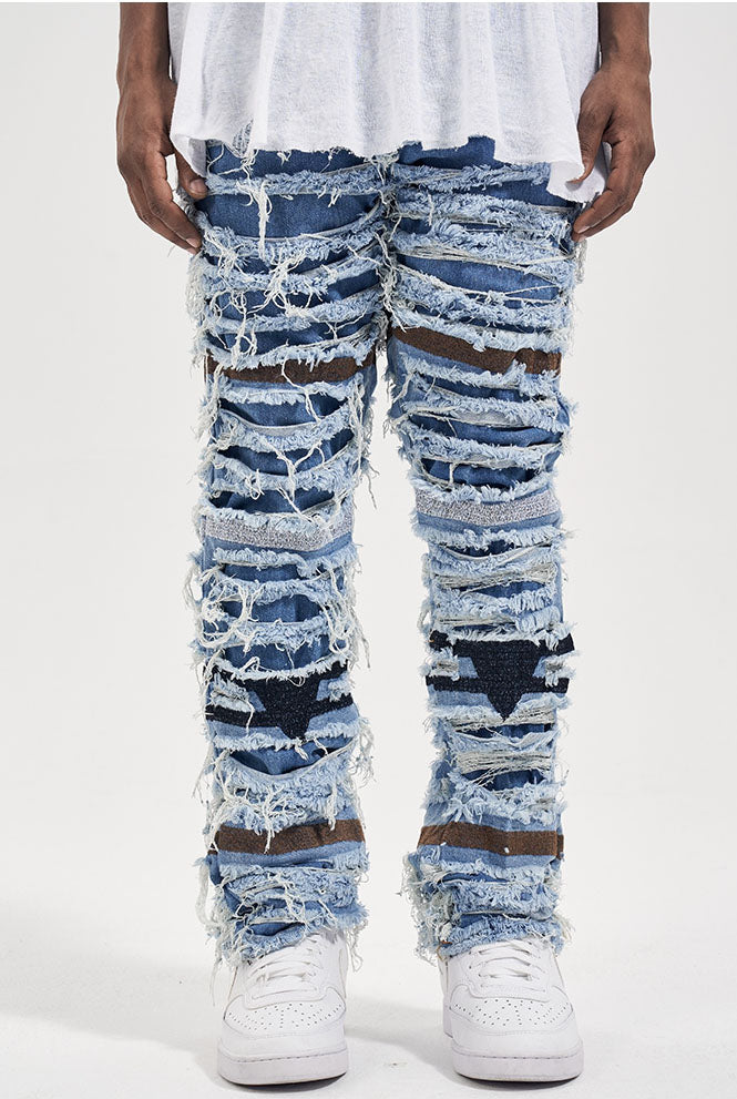 SPINY BAGGY DENIM - BLUE