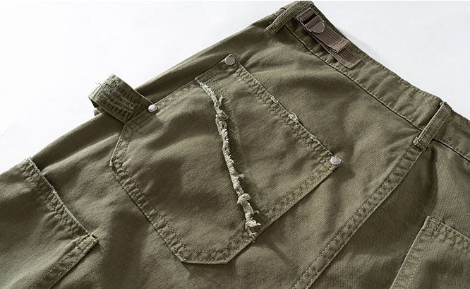 TWO KNEE DENIM - ARMY GREEN