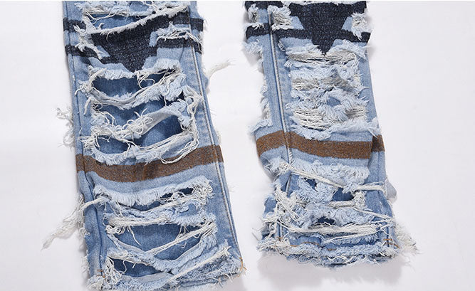 SPINY BAGGY DENIM - BLUE