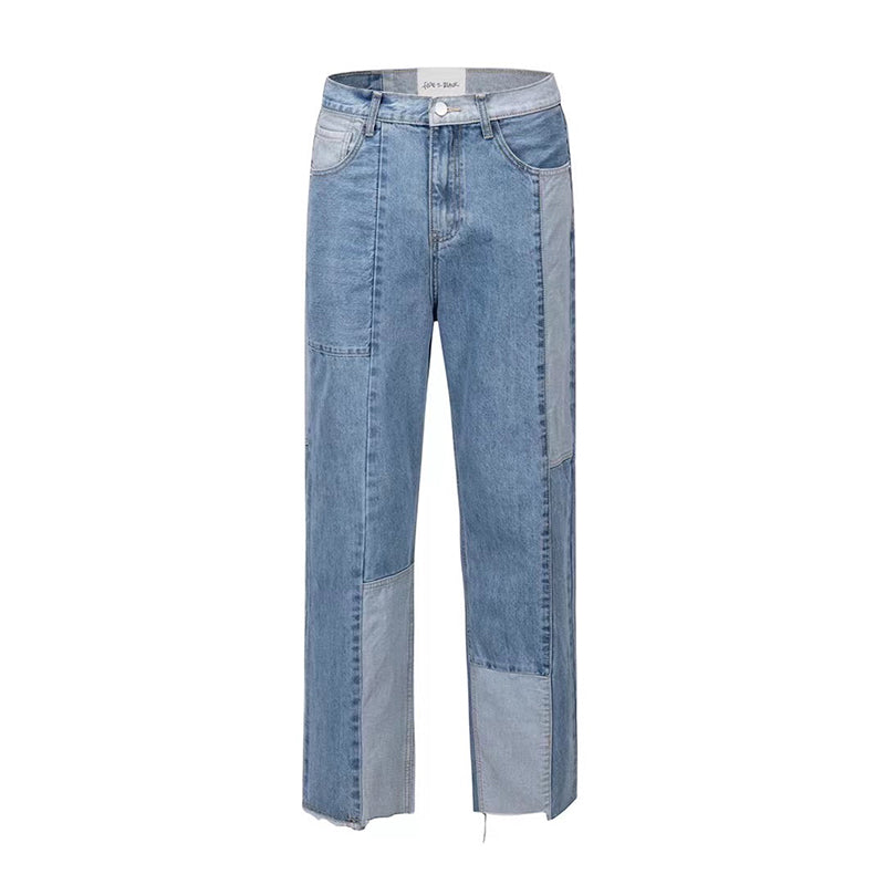 STRAIGHT CUT PATCHED DENIM